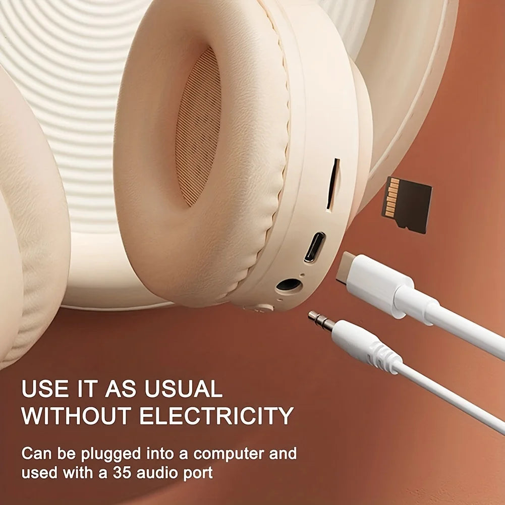 Bluetooth Headphone Wireless, Headset Over The Ear High Fidelity, Bass Stereo With Microphone Music, Gaming Foldable Headsets