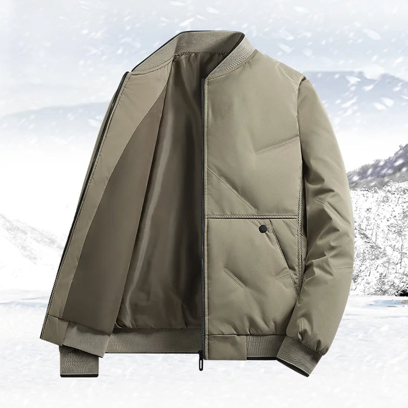 Men’s Casual Polyester Jacket – Daily Autumn & Winter Outerwear with Zipper