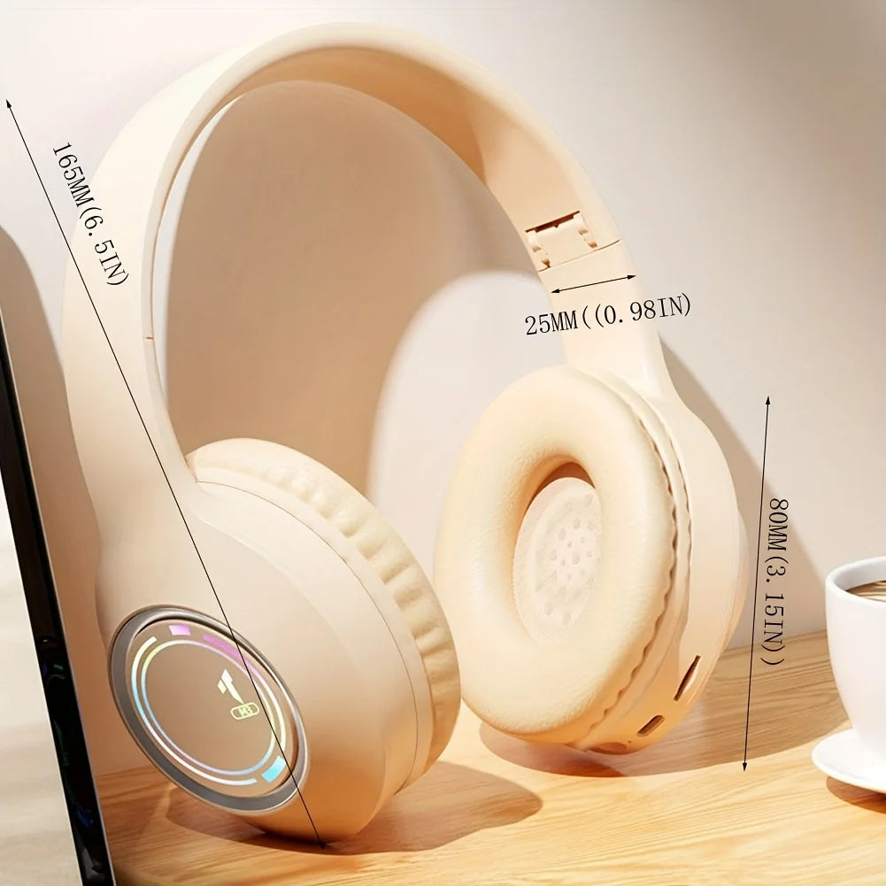 Bluetooth Headphone Wireless, Headset Over The Ear High Fidelity, Bass Stereo With Microphone Music, Gaming Foldable Headsets