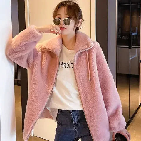 Women’s Casual Jacket – Autumn/Winter 2024, Stand Collar Zipper Coat