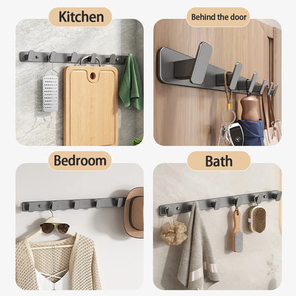 Coat Hook Wall Rack Hanger - Black Coat Rack with 5 Hooks Wall Hooks for Hanging  Hat Key Bag Towel Wall Mount Coat Rack