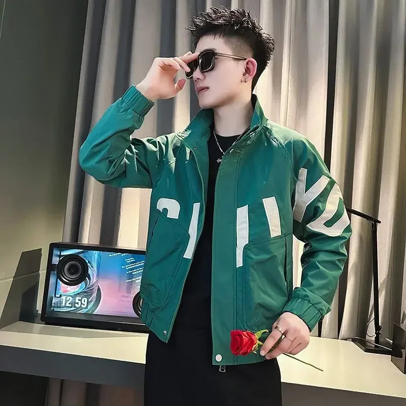 Men’s Safari Style Jacket – Autumn/Winter 2024, Stand Collar Zipper