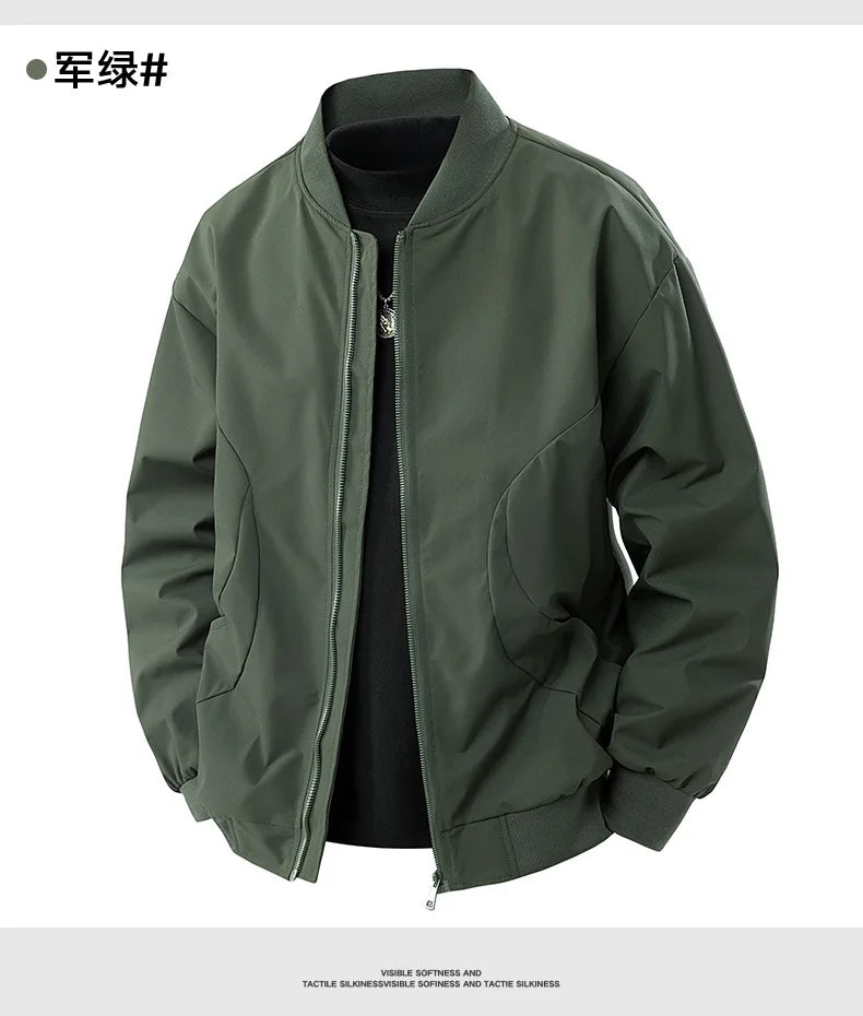 Men’s Casual Autumn & Winter Jacket – Zipper Coat with Pockets