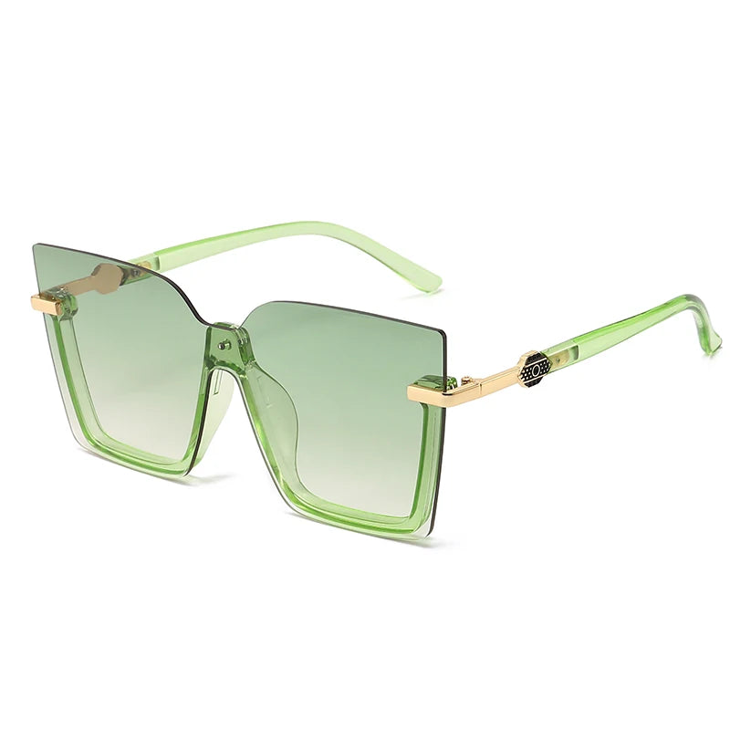 Women Men Sun Glasses, Streetwear Large Frame Eyewear, GogglesHollow Out Square One-piece Sunglasses, Women MenGlasses