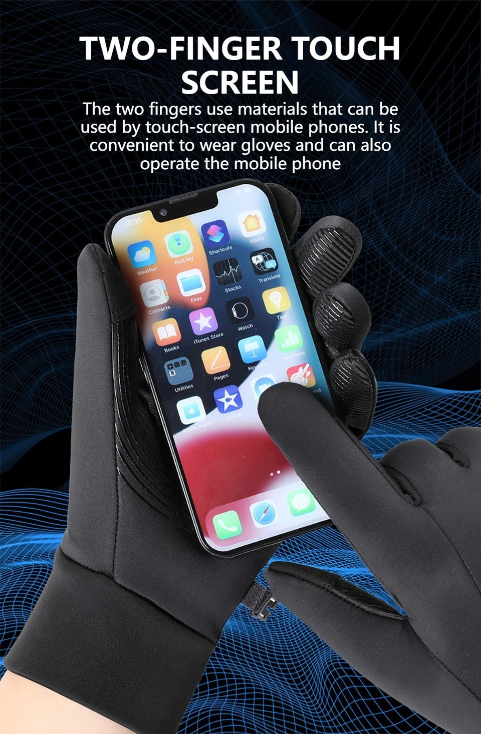 Men’s Waterproof Windproof Winter Touch Screen Gloves