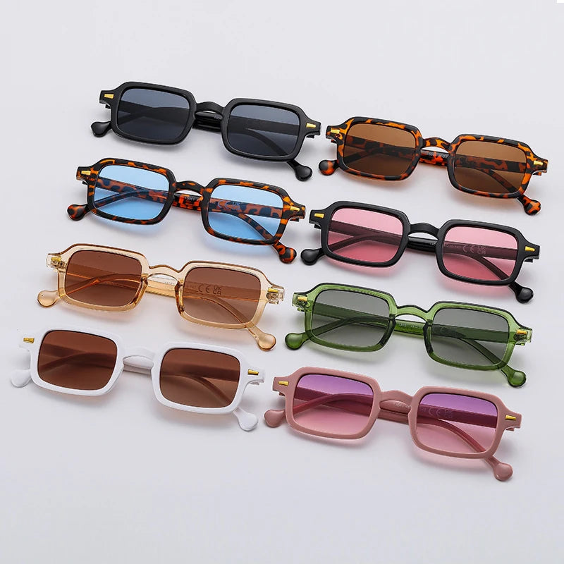 Luxurious Rectangle Sunglasses, Women Oval Vintage Brand, Designer Square Sun Glasses, Men Shades Female Eyewear Anti-glare UV400