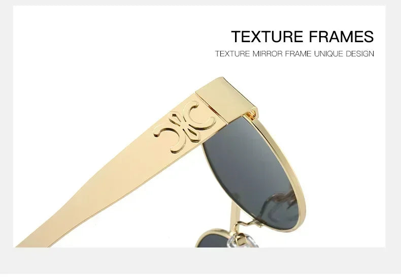 Luxury Metal Brand Sunglasses for Men and Women, Unisex Designer, Fashion Sun Glasses, Oval Unisex Stylish Eyewear Shades UV400