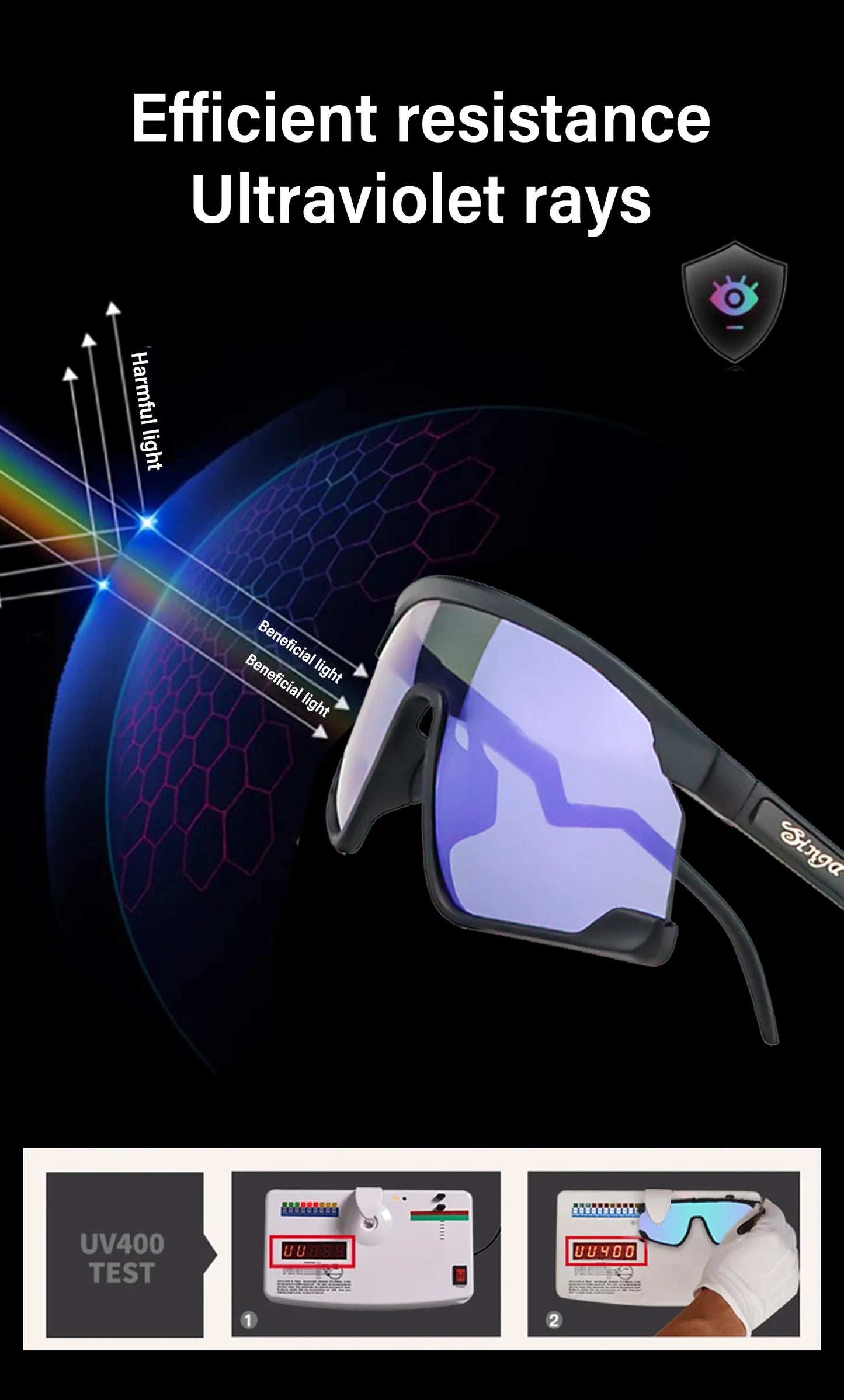 Outdoor Sport Sunglasses for Men Women, Fashion Hiking Cycling Sun Glasses, Goggles Male Shades Anti Glare Mirror UV400