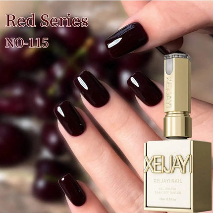 XEIJAYI 3pcs 15ML Gel Nail Polish  - Red Shades, Glossy & Matte Finish, UV/LED Cured, Lead-Free, Alcohol-Free Gel
