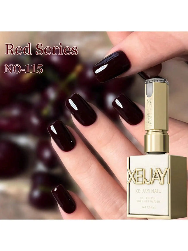 XEIJAYI 3pcs 15ML Gel Nail Polish  - Red Shades, Glossy & Matte Finish, UV/LED Cured, Lead-Free, Alcohol-Free Gel